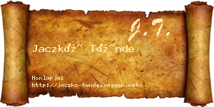 Jaczkó Tünde névjegykártya
