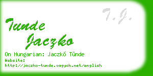 tunde jaczko business card