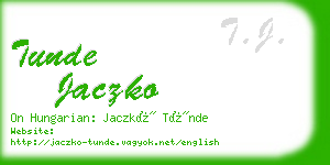 tunde jaczko business card